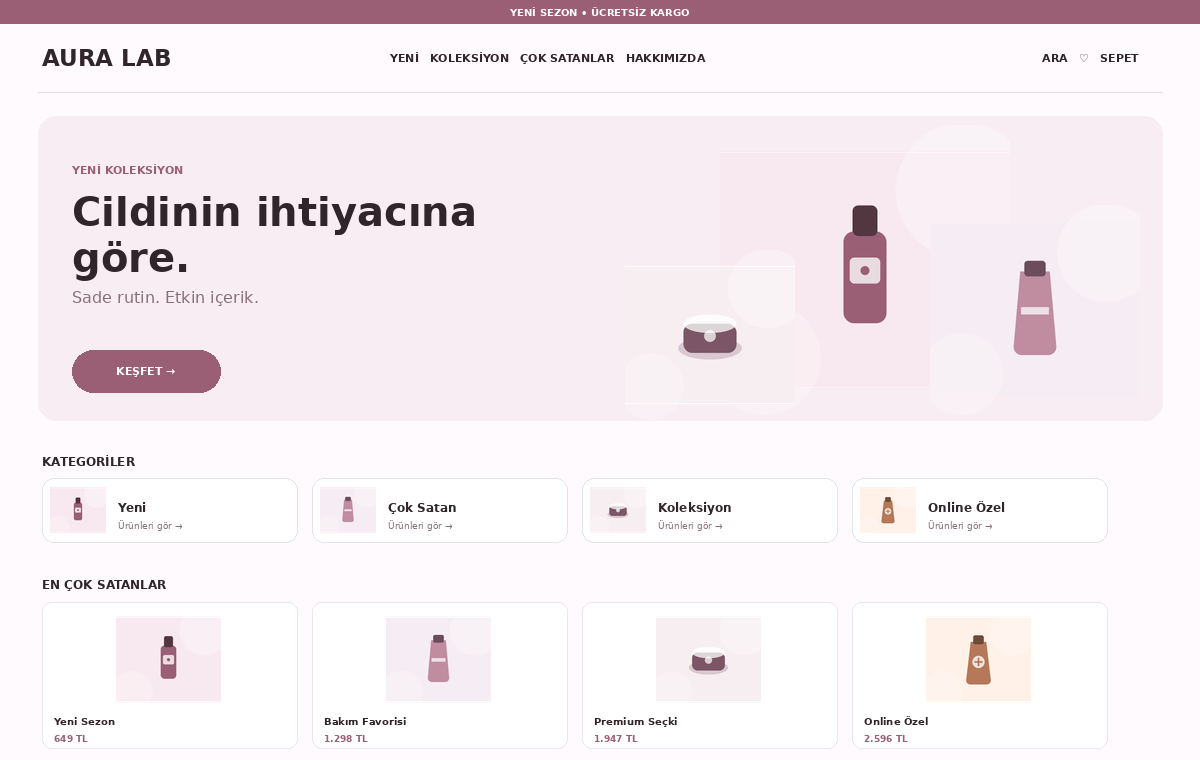 Aura Beauty Luxury 04 masaüstü mağaza görünümü