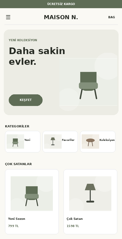 Maison Home Editorial 10 mobil mağaza görünümü